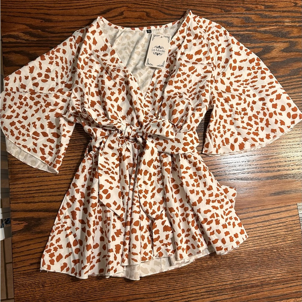 Women’s S short sleeve animal print tunic Never been worn